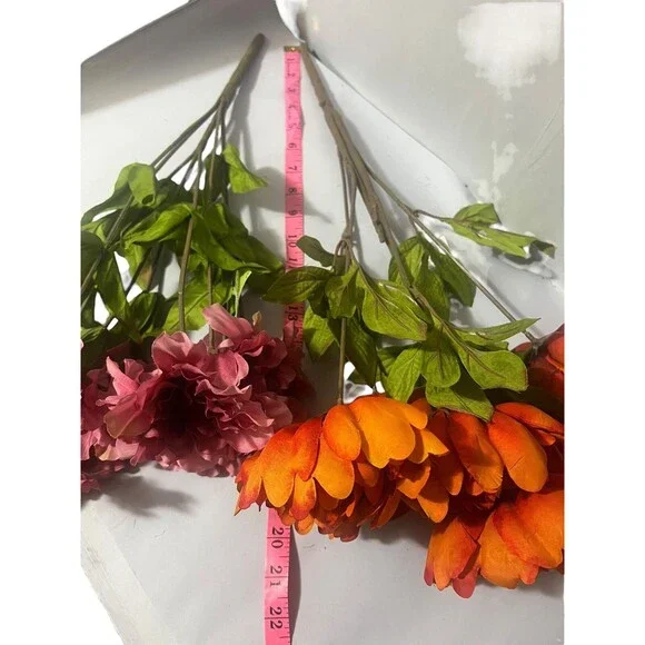 5 Lb Box 16 Bunch of Stemmed Artificial Faux Silk Flowers Colorful Variety 19” - Picture 12 of 16